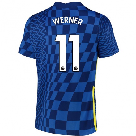 Naisten Jalkapallo Timo Werner #11 Tummansininen Kotipaita 2021/22 Lyhythihainen Paita T-paita