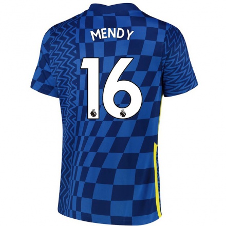 Naisten Jalkapallo Edouard Mendy #16 Tummansininen Kotipaita 2021/22 Lyhythihainen Paita T-paita