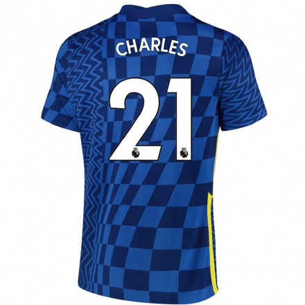 Naisten Jalkapallo Niamh Charles #21 Tummansininen Kotipaita 2021/22 Lyhythihainen Paita T-paita