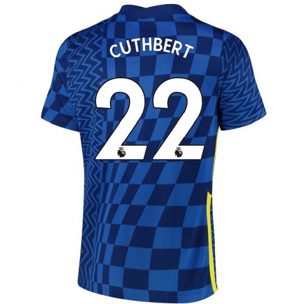 Naisten Jalkapallo Erin Cuthbert #22 Tummansininen Kotipaita 2021/22 Lyhythihainen Paita T-paita