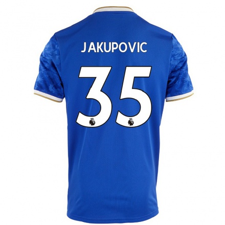 Naisten Jalkapallo Eldin Jakupovic #35 Kuninkaallisen Sininen Kotipaita 2021/22 Lyhythihainen Paita T-paita