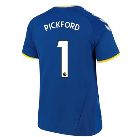 Naisten Jalkapallo Pickford #1 Kuninkaallisen Sininen Kotipaita 2021/22 Lyhythihainen Paita T-paita