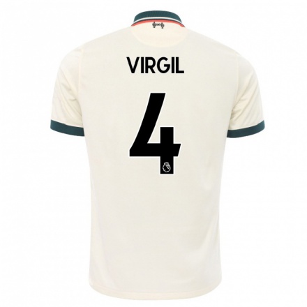 Naisten Jalkapallo Virgil van Dijk #4 Beige Vieraspaita 2021/22 Lyhythihainen Paita T-paita