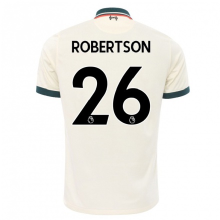 Naisten Jalkapallo Andrew Robertson #26 Beige Vieraspaita 2021/22 Lyhythihainen Paita T-paita