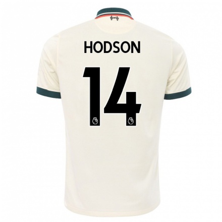 Naisten Jalkapallo Ashley Hodson #14 Beige Vieraspaita 2021/22 Lyhythihainen Paita T-paita