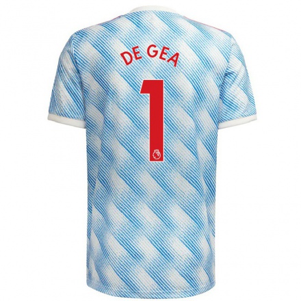 Naisten Jalkapallo David De Gea #1 Sinivalkoinen Vieraspaita 2021/22 Lyhythihainen Paita T-paita