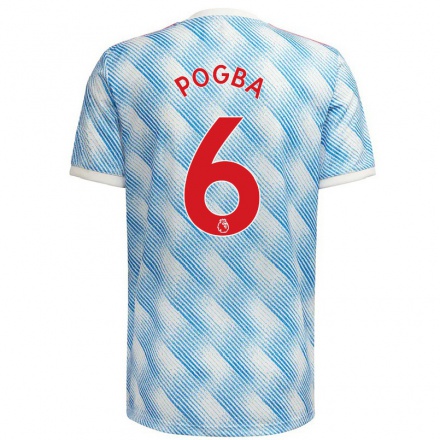 Naisten Jalkapallo Paul Pogba #6 Sinivalkoinen Vieraspaita 2021/22 Lyhythihainen Paita T-paita
