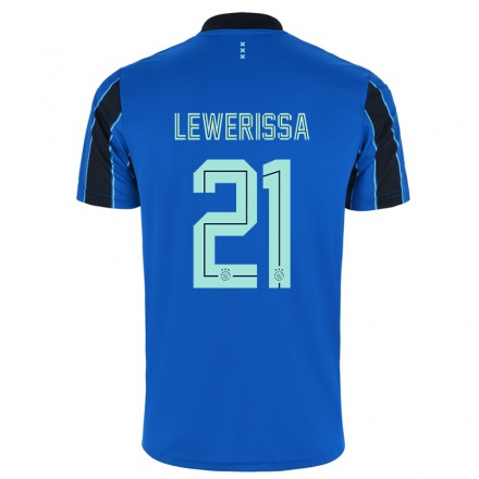 Naisten Jalkapallo Vanity Lewerissa #21 Sininen Musta Vieraspaita 2021/22 Lyhythihainen Paita T-paita