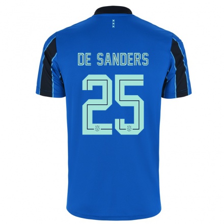 Naisten Jalkapallo Kay-lee de Sanders #25 Sininen Musta Vieraspaita 2021/22 Lyhythihainen Paita T-paita