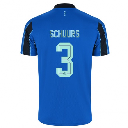 Naisten Jalkapallo Perr Schuurs #3 Sininen Musta Vieraspaita 2021/22 Lyhythihainen Paita T-paita