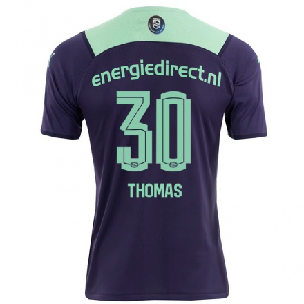 Naisten Jalkapallo Ryan Thomas #30 Tumma Violettiti Vieraspaita 2021/22 Lyhythihainen Paita T-paita