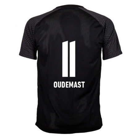 Naisten Jalkapallo Lois Oudemast #11 Musta Vieraspaita 2021/22 Lyhythihainen Paita T-paita