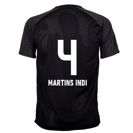 Naisten Jalkapallo Bruno Martins Indi #4 Musta Vieraspaita 2021/22 Lyhythihainen Paita T-paita
