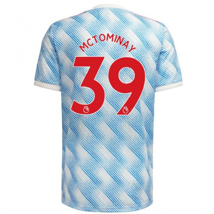Naisten Jalkapallo Scott McTominay #39 Sinivalkoinen Vieraspaita 2021/22 Lyhythihainen Paita T-paita