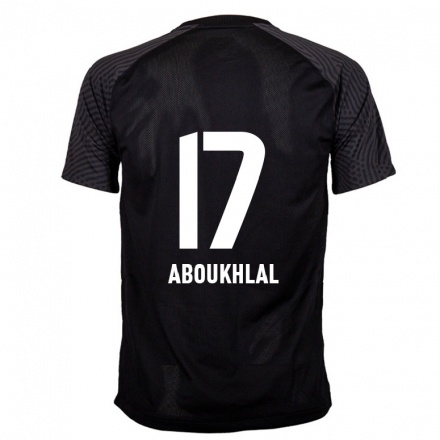 Naisten Jalkapallo Zakaria Aboukhlal #17 Musta Vieraspaita 2021/22 Lyhythihainen Paita T-paita