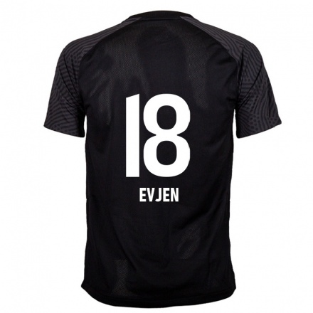 Naisten Jalkapallo Hakon Evjen #18 Musta Vieraspaita 2021/22 Lyhythihainen Paita T-paita