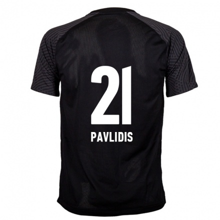 Naisten Jalkapallo Vangelis Pavlidis #21 Musta Vieraspaita 2021/22 Lyhythihainen Paita T-paita