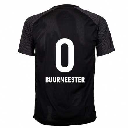 Naisten Jalkapallo Zico Buurmeester #0 Musta Vieraspaita 2021/22 Lyhythihainen Paita T-paita