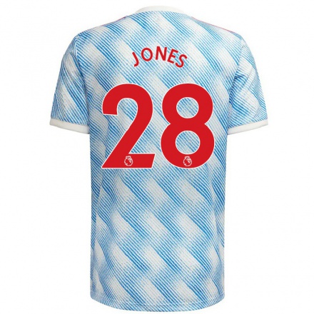 Naisten Jalkapallo Carrie Jones #28 Sinivalkoinen Vieraspaita 2021/22 Lyhythihainen Paita T-paita