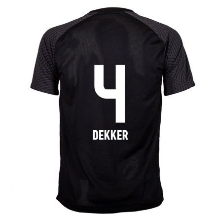 Naisten Jalkapallo Maxim Dekker #4 Musta Vieraspaita 2021/22 Lyhythihainen Paita T-paita