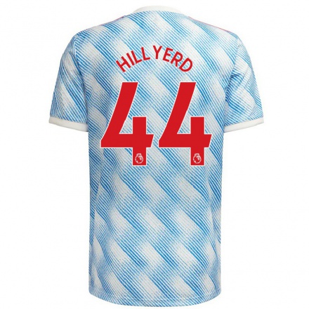 Naisten Jalkapallo Sophie Hillyerd #44 Sinivalkoinen Vieraspaita 2021/22 Lyhythihainen Paita T-paita