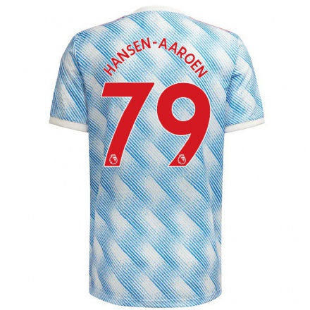 Naisten Jalkapallo Isak Hansen-Aaroen #79 Sinivalkoinen Vieraspaita 2021/22 Lyhythihainen Paita T-paita