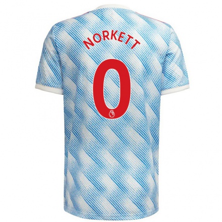 Naisten Jalkapallo Manni Norkett #0 Sinivalkoinen Vieraspaita 2021/22 Lyhythihainen Paita T-paita