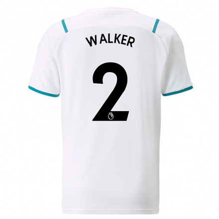 Naisten Jalkapallo Kyle Walker #2 Valkoinen Vieraspaita 2021/22 Lyhythihainen Paita T-paita