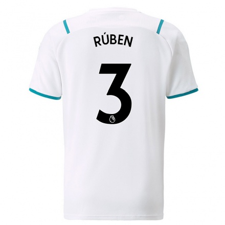 Naisten Jalkapallo Ruben Dias #3 Valkoinen Vieraspaita 2021/22 Lyhythihainen Paita T-paita