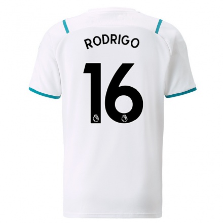 Naisten Jalkapallo Rodri #16 Valkoinen Vieraspaita 2021/22 Lyhythihainen Paita T-paita