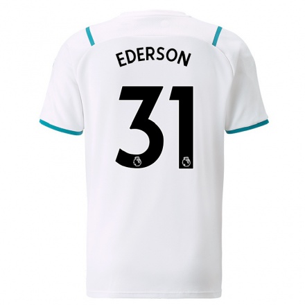 Naisten Jalkapallo Ederson #31 Valkoinen Vieraspaita 2021/22 Lyhythihainen Paita T-paita