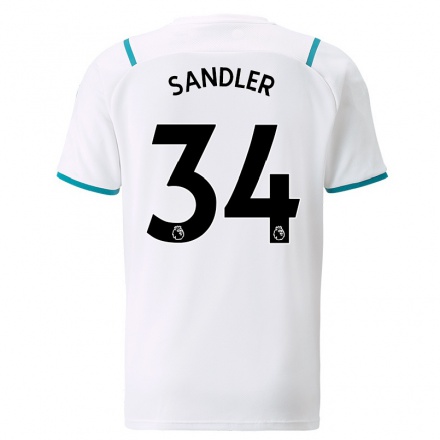 Naisten Jalkapallo Philippe Sandler #34 Valkoinen Vieraspaita 2021/22 Lyhythihainen Paita T-paita