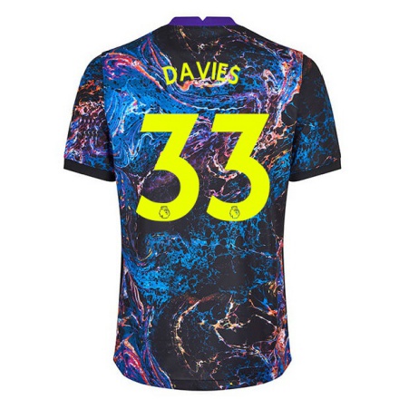 Naisten Jalkapallo Ben Davies #33 Monivärinen Vieraspaita 2021/22 Lyhythihainen Paita T-paita