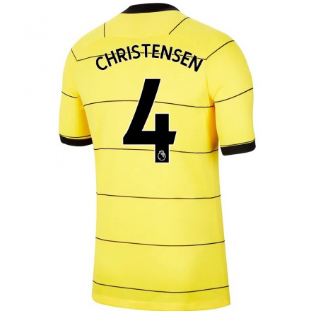Naisten Jalkapallo Andreas Christensen #4 Keltainen Vieraspaita 2021/22 Lyhythihainen Paita T-paita