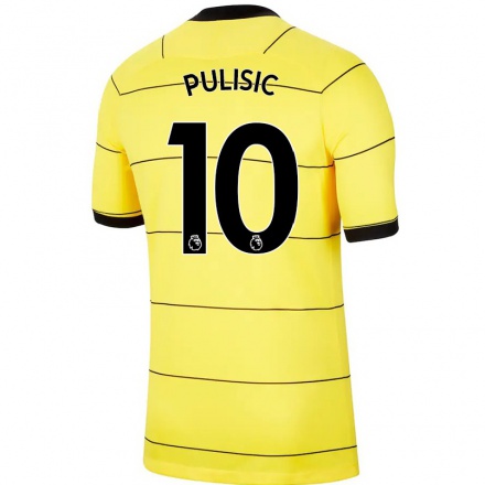Naisten Jalkapallo Christian Pulisic #10 Keltainen Vieraspaita 2021/22 Lyhythihainen Paita T-paita