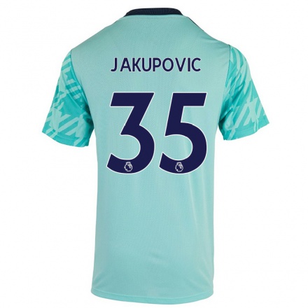 Naisten Jalkapallo Eldin Jakupovic #35 Vaaleanvihreä Vieraspaita 2021/22 Lyhythihainen Paita T-paita