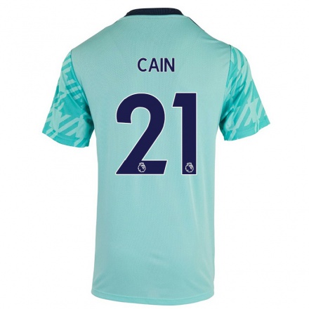 Naisten Jalkapallo Hannah Cain #21 Vaaleanvihreä Vieraspaita 2021/22 Lyhythihainen Paita T-paita