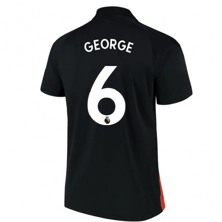 Naisten Jalkapallo Gabrielle George #6 Musta Vieraspaita 2021/22 Lyhythihainen Paita T-paita