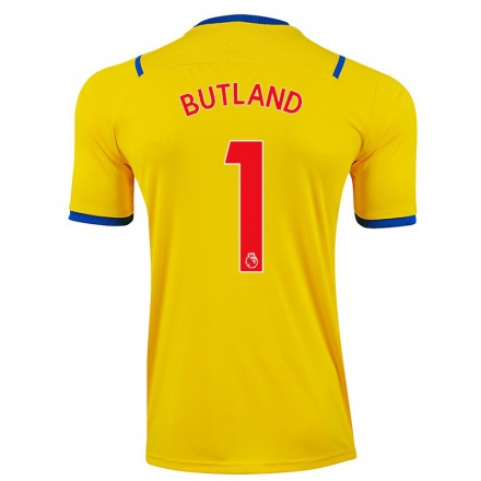 Naisten Jalkapallo Jack Butland #1 Keltainen Vieraspaita 2021/22 Lyhythihainen Paita T-paita