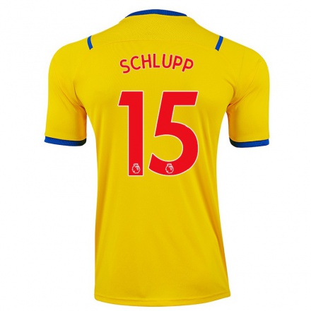Naisten Jalkapallo Jeffrey Schlupp #15 Keltainen Vieraspaita 2021/22 Lyhythihainen Paita T-paita
