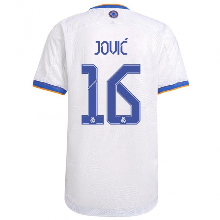 Naisten Jalkapallo Luka Jovic #18 Valkoinen Kotipaita 2021/22 Lyhythihainen Paita T-paita