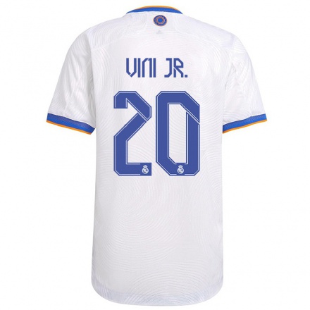 Naisten Jalkapallo Vinicius Junior #20 Valkoinen Kotipaita 2021/22 Lyhythihainen Paita T-paita