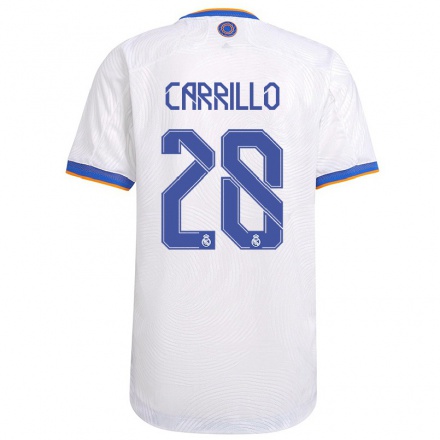 Naisten Jalkapallo Alvaro Carrillo #28 Valkoinen Kotipaita 2021/22 Lyhythihainen Paita T-paita
