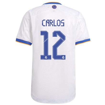 Naisten Jalkapallo Alocen Carlos #12 Valkoinen Kotipaita 2021/22 Lyhythihainen Paita T-paita