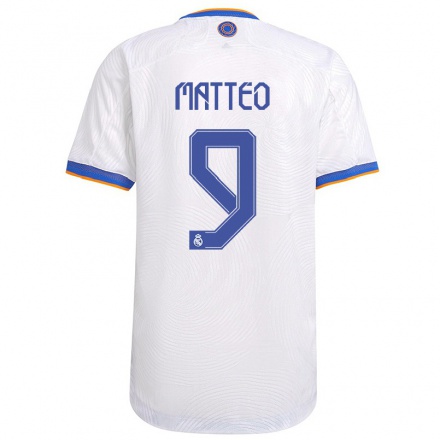 Naisten Jalkapallo Spagnolo Matteo #9 Valkoinen Kotipaita 2021/22 Lyhythihainen Paita T-paita