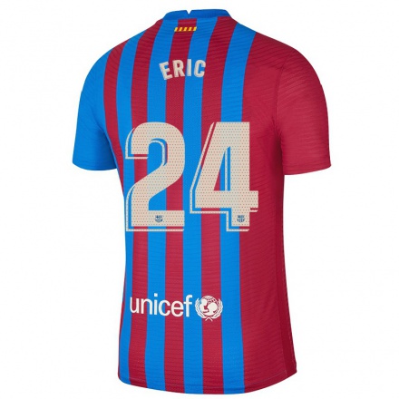 Naisten Jalkapallo Eric Garcia #24 Kastanjanruskea Sininen Kotipaita 2021/22 Lyhythihainen Paita T-paita