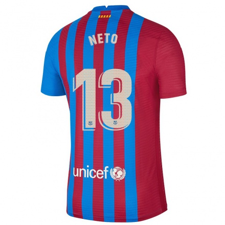 Naisten Jalkapallo Neto #13 Kastanjanruskea Sininen Kotipaita 2021/22 Lyhythihainen Paita T-paita