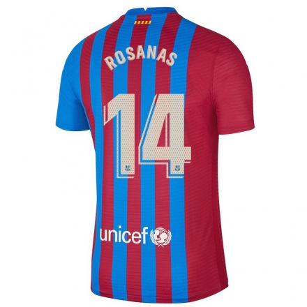 Naisten Jalkapallo Sergi Rosanas #14 Kastanjanruskea Sininen Kotipaita 2021/22 Lyhythihainen Paita T-paita