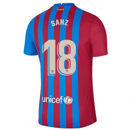Naisten Jalkapallo Alvaro Sanz #18 Kastanjanruskea Sininen Kotipaita 2021/22 Lyhythihainen Paita T-paita
