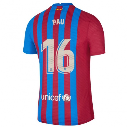 Naisten Jalkapallo Gasol Pau #16 Kastanjanruskea Sininen Kotipaita 2021/22 Lyhythihainen Paita T-paita